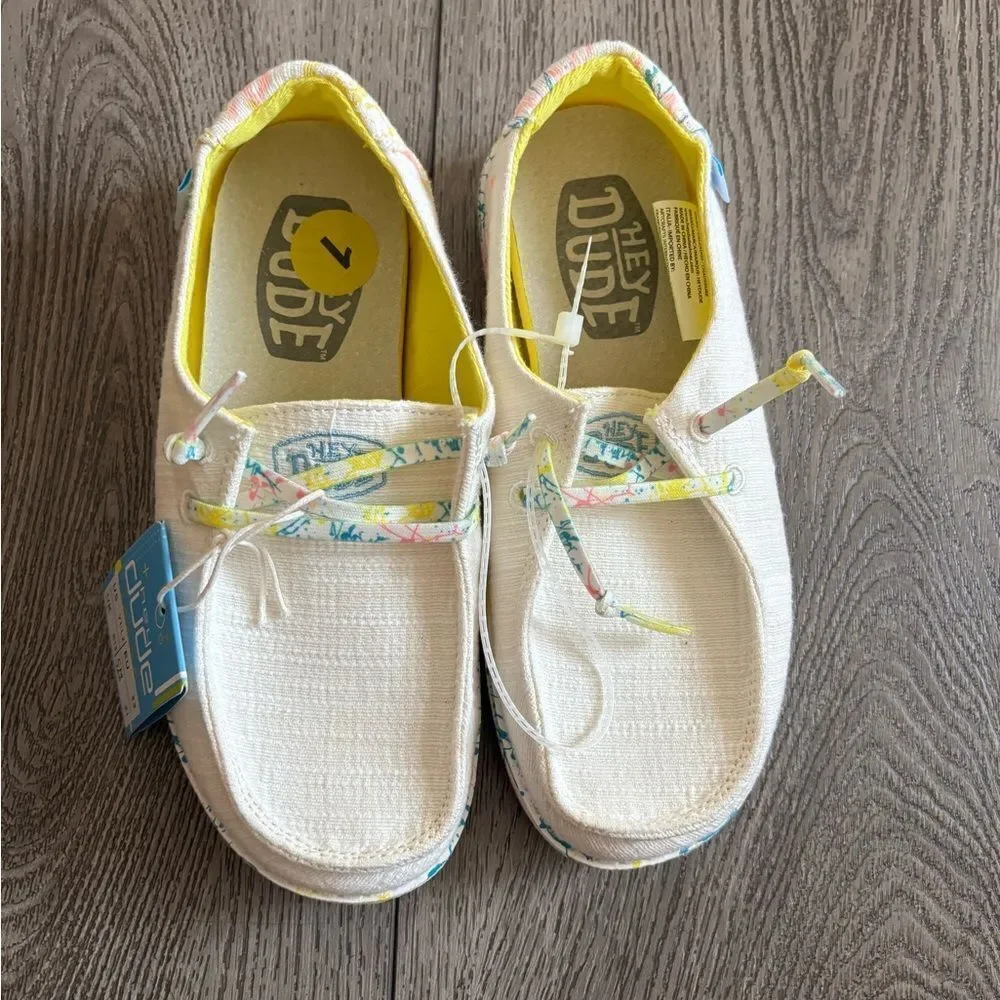 Hey dude Kids White Moccasins